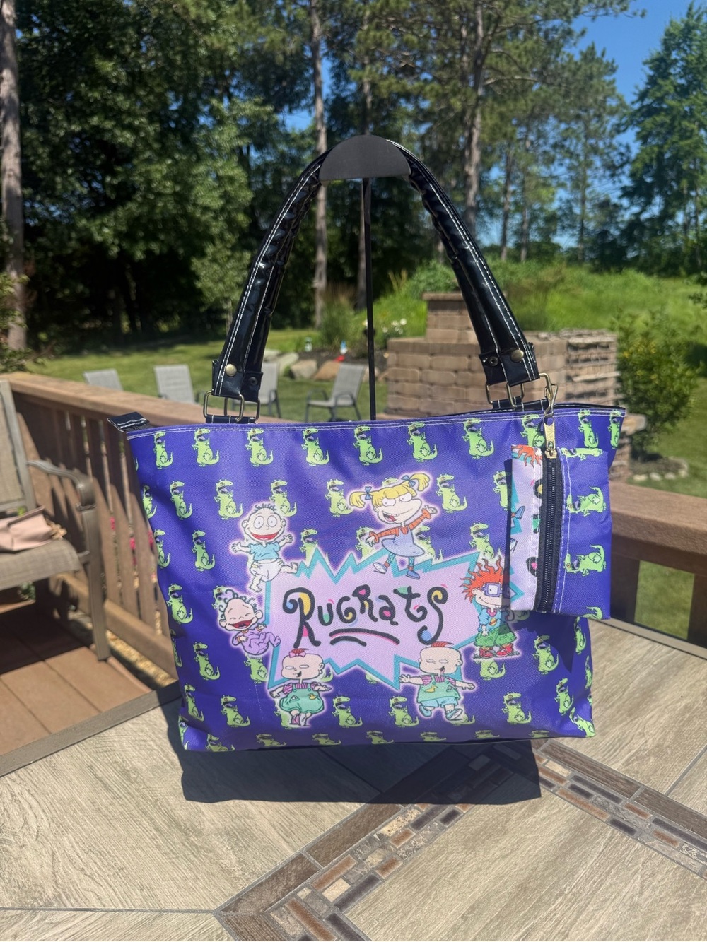 EUC Rugrats Nickelodeon Purple Character Print Tote Bag